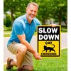 Set of 3 Double Sided 12x16 Inches Slow Down Cat