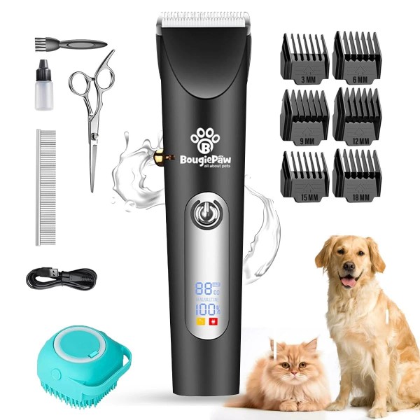 Bougiepaw Grooming Kit for Dogs at Home - Rechargeable Low