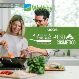 Aceite De Coco Virgen Orgánico 930 Ml Wellthy Prensado Frío