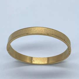 fashion Bangle bracelet golden Lord's Prayer fashion stainless steel english luxury 8 in