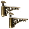 Chinflly Adjustable Glass Floating Shelf Brackets,2 PCS Antique Glass Shelf