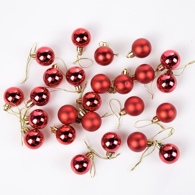 Robelli Pack of 48 Miniature Shiny & Matte Christmas Tree