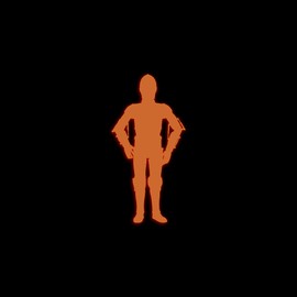 Star Inspired Movie Character Space C3po Glow in The Dark Sticker Decal for Phone Tablet Laptop Car Truck Window | 2" Sticker | Orange