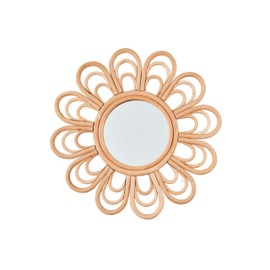 Mud Pie Flower Woven Mirror; 12" Dia