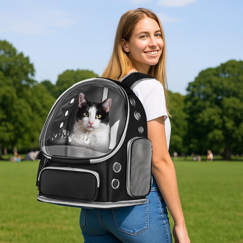 pawstrip Cat Backpack Carrier Transparent Pet Travel Carrier Airline Approved