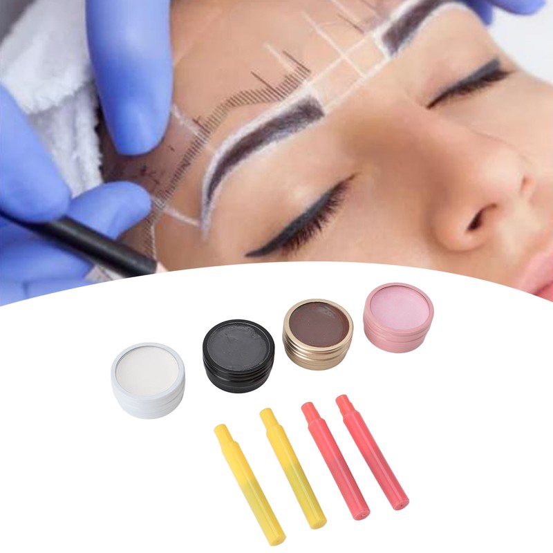 4Pcs Mapping Brow Paste Washable Eyebrows Design Paste White Black