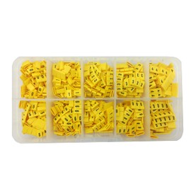 OznaczTo Cable Labelling Clip - Cable Marker - Packed in a Plastic Box with 10 Chambers (1000 Pieces - Cable Markers "0-9" - Size 0.75 mm²)