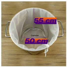 Nut Milk Bag - Big 12"X8" Commercial Grade - Reusable Almond Milk Bag & All Purpose Food Strainer - Fine Mesh Nylon Cheesecloth & Cold Brew Coffee Filter (2XL55x50cm+Base1pc, 1 Set)