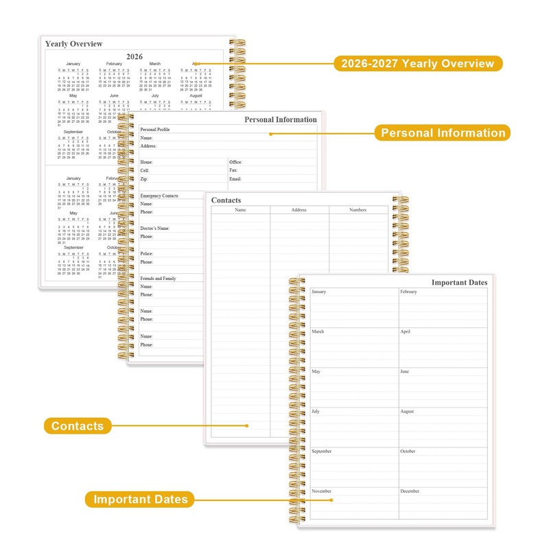 Monthly Planner 2026-2027 - Monthly Calendar from August 2026 to