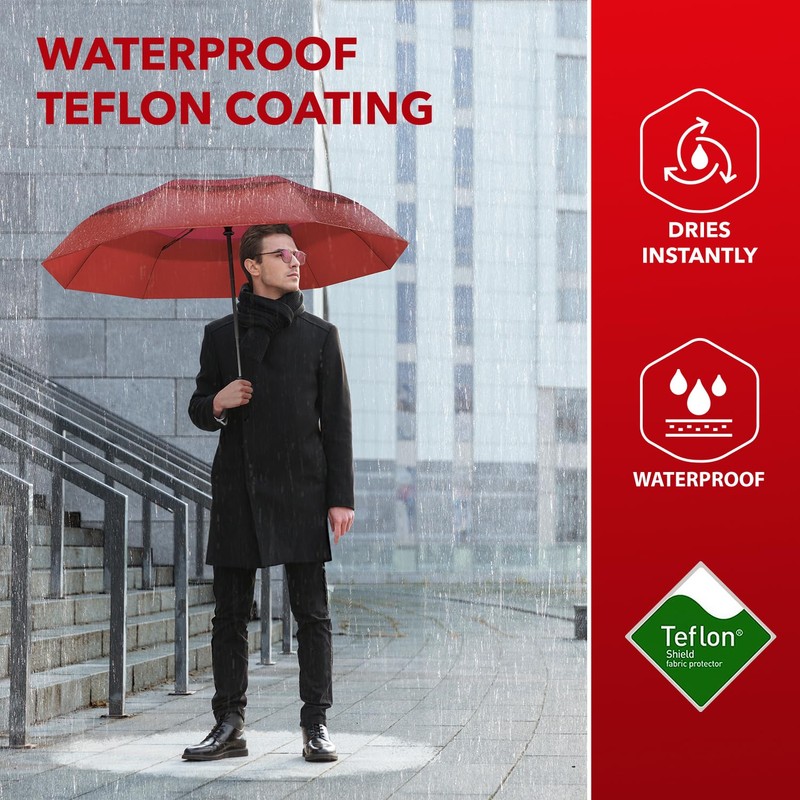 Repel Umbrella Windproof Travel Umbrella - Compact, Light, Automatic, Strong