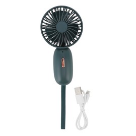 Handheld Fan USB Charging 3 Speeds Portable Size 500mAh Battery Strong Power Mini Portable Fan for Home Office Travel Green