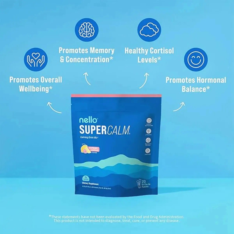2pc Supercalm Suplemento Polvo Relajacion Ansiedad 20 Sobres