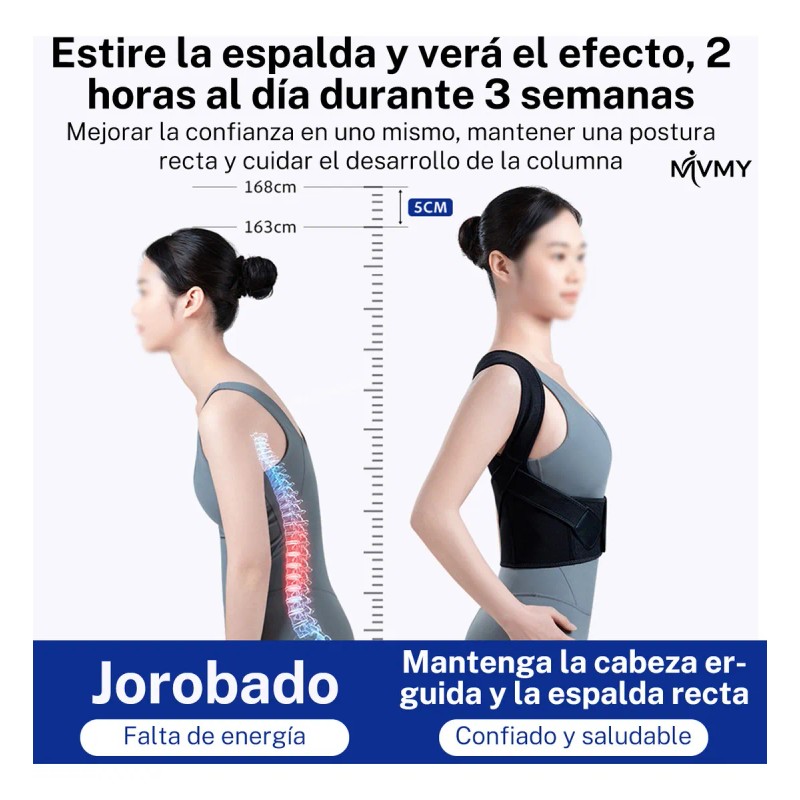 Chaleco Corrector De Postura Ortopédico Lumbar Unisex M Mvmy