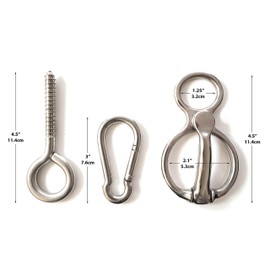 INTONX Horse Tie Ring 2 Pack - Heavy-Duty Stall and Trailer Accessories - Secure Tethering Rings for Stable and Barn - Includes Horse Grooming Brush - Essential Horse Supplies and Equipment