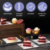 MATANA - 20 Square Plastic Small Dinner Party Plates, Silver