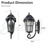 Emliviar Exterior LED Solar Wall Sconce with Remote Control, 24''