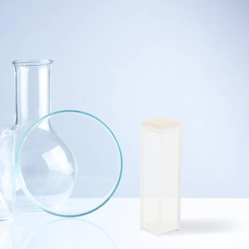 TEHAUX 2pcs Quartz Cuvette with PTFE Lid, Standard 10mm 3.5ml