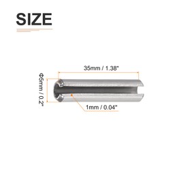 DTGN 5mmx35mm(DXL) Slotted Spring Pin - 10Pack - Good for Home Machine Fastener - 304 Stainless Steel Spring Dowel Tension Roll Pin - Silver