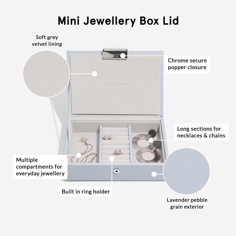 Stackers Lavender mini Jewellery Box Lid