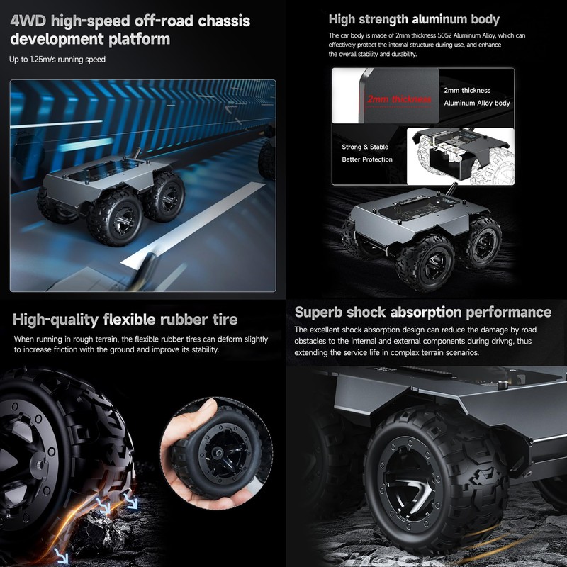 Waveshare Wave Rover Flexible and Expandable 4WD Mobile Robot Chassis,