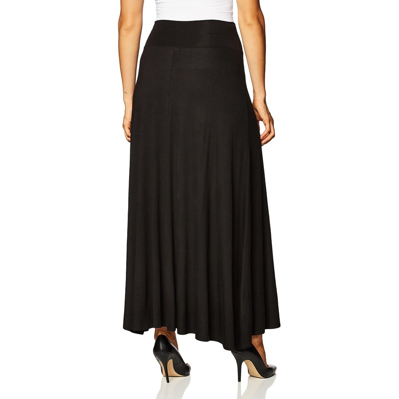 AGB Women's Timeless Fashion Long Soft Knit Skirt with Waist