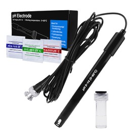 High Correctness pH Electrode with Calibration Powder, 0-14 pH Probe with BNC Connector and 300 cm Cable for Wide Application