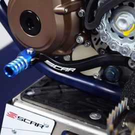 SCAR Pedal de palanca de cambios plegable forjado compatible con Husqvarna FC 250 350 14-24 FE 250 350 501 17-24 TE TX 125 250 300 14-23 FX 17-24 - Azul
