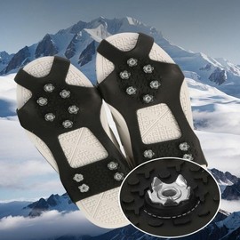 Children's multi-purpose 2-color women's men's anti-slip on icy roads Crampons Black/L