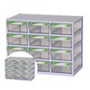 Multi-purpose 12-Tier Locker Office Supply Organizer Plastic Drawer Chest