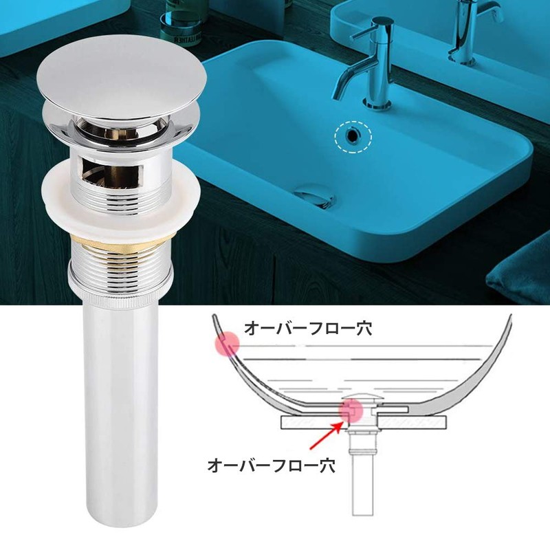 Pop-up drain faucet for washbasins, horizontal hole drain plugs, drainage