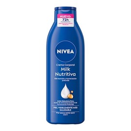 NIVEA Crema Corporal Humectante Body Milk Nutritiva (220 ml) 72 horas de Nutrición y Humectación Profunda con aceite de almendras ideal para Piel Extr