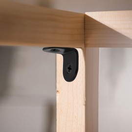 Small Brackets, 10Pcs Black Stainless Steel Right Angle Bracket, 20x20mm Small Shelf Brackets Angle Iron, Security Corner Brace, Wall Brackets for Wood Shelf Furniture Shelf Desk Y3LXZJ
