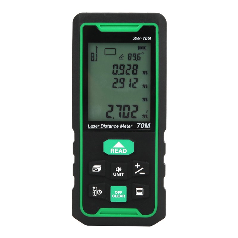 SW-70G 70m Handheld LCD Digital Green Beam Laser Distance Meter