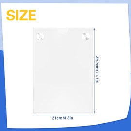 Pack of 4 A4 Wall Sign Holders, Acrylic Window Sign Holder with 16 Suction Cups, Wall Mounting, Transparent Info Pocket, Sheet Holder, Sign Holder, for Shopping Malls, Offices, Shops and Restaurants