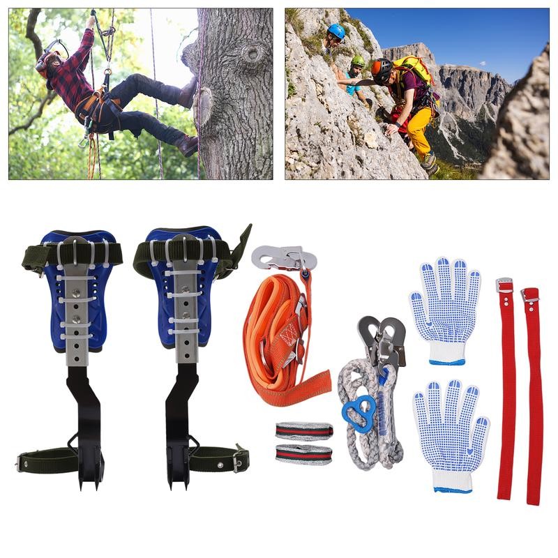 Adjustable Tree Climbing Tool - Complete Set with Iron Spikes