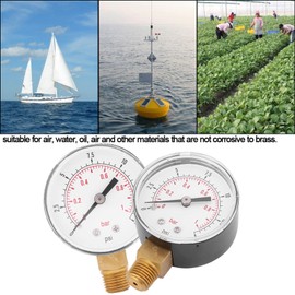 Nimomo Pressure Gauge - Mini Low Pressure Gauge for Fuel Air Oil Or Water 0-15psi/0-1bar BSPT