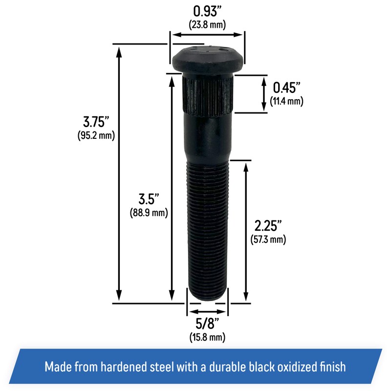 Press-in Wheel Studs 5/8"-18 x 3.5 Replacement for Dexter 10k,