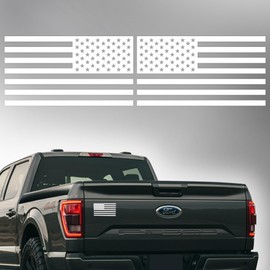 GRITKULTURE Matte Subdued American Flag Decal Stickers 2 Pack for Cars, Trucks, Hard Hats, Laptops, Tumblers, and Window Police Military Tactical US Flag (Matte White)