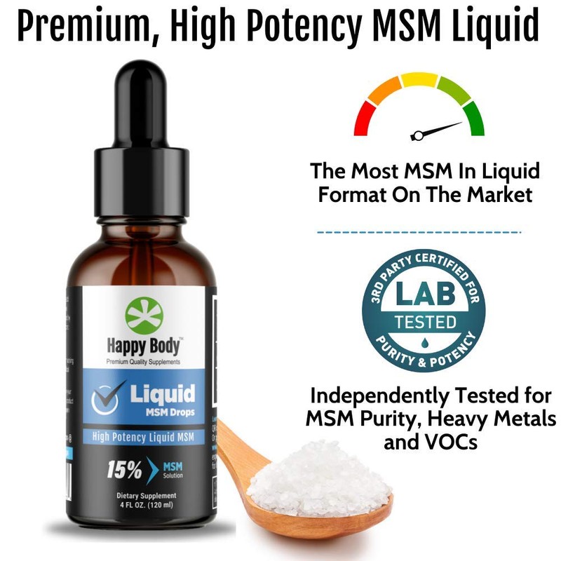 HAPPY BODY Liquid MSM Drops The Highest MSM Content in