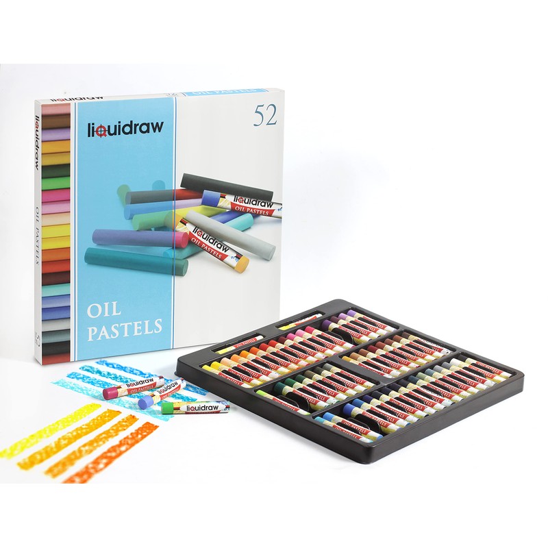 Liquidraw Oil Pastels For Art, 52 Colours Soft Oil Pastels
