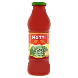 Mutti Tomato Puree with Basil (Passata con Basilico), 24.5 oz. | Italy’s #1 Brand of Tomatoes | Fresh Taste | Vegan Friendly & Gluten Free | No Additives or Preservatives
