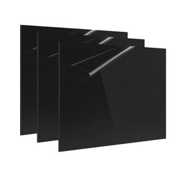 ABS Plastic Sheet 1/8 Inch Thick - 3PACK 12" x 12" Black Rigid ABS Board Impact Resistant Heat Moldable ABS Plastic Panel for Industrial DIY Projects, Home Decor, Handicrafts - (Frosted & Smooth)