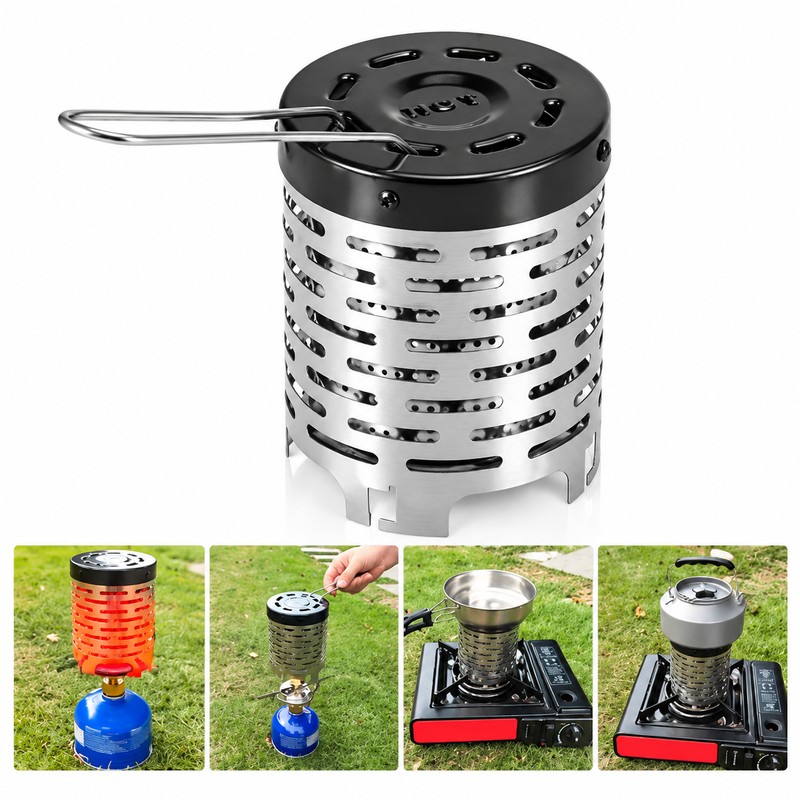 Camping Gas Stove Heating Cover for Outdoor Warmth – Stainless