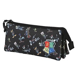 Looney Tunes Harry Tunes-FAN Triple Pencil Case 2.0 Black, black, 2.0 Fan Triple Pencil Case Harry Tunes