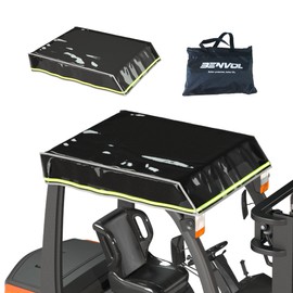 BENVOL Forklift Top Cover - Black Transparent PVC, 0.5MM Thickened, Sun & UV Protection, 47'W X 45'L, Suitable For 6000lb Forklift