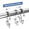 Titanker Shower Curtain Hooks Rings, Rust-Resistant Metal Double Glide Shower