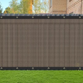 ZGR 4' x 50' Privacy Fence Screen Heavy Duty Windscreen Cover Shade Net Cloth Fencing Fabric Mesh Tarp with Brass Grommets and Cable Zip Ties, 160 GSM 90% UV Blockage, Brown
