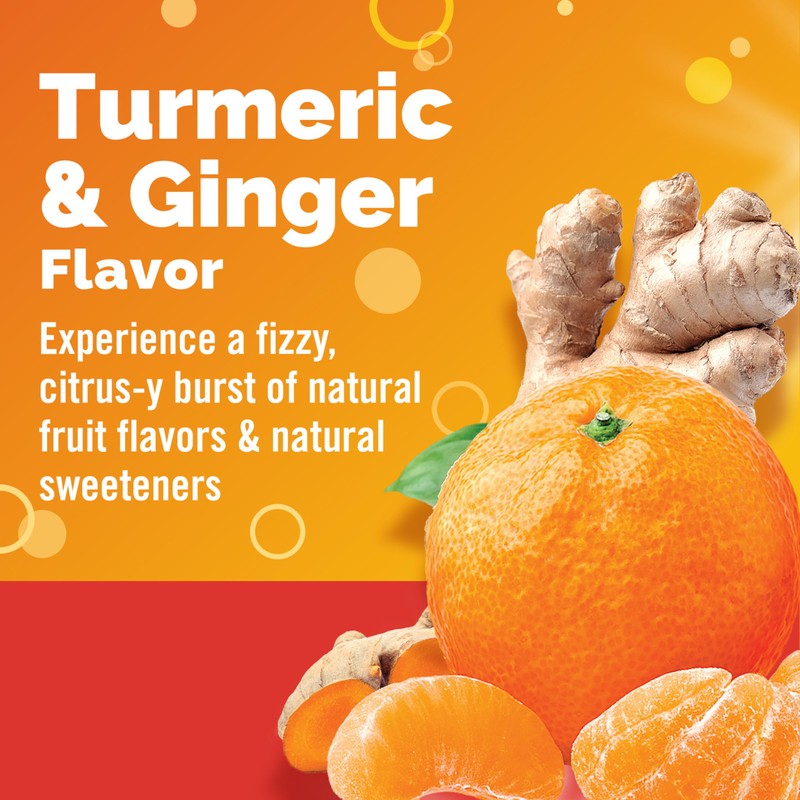 Emergen-C Citrus-Ginger Fizzy Drink Mix, Turmeric and Ginger, Immune Support,