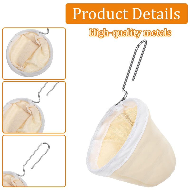 Elegaperma 5 Pcs Cloth Coffee Filters Reusable, Coffee Strainer Cloth