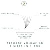 1200 Premade volume fans eyelash extension | 8 sizes-in-1 round